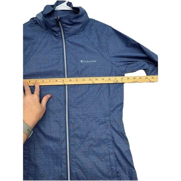 Columbia Sportswear Womens Running Jacket Size S Blue Full Zip Tuck Away Hood - Picture 7 of 12